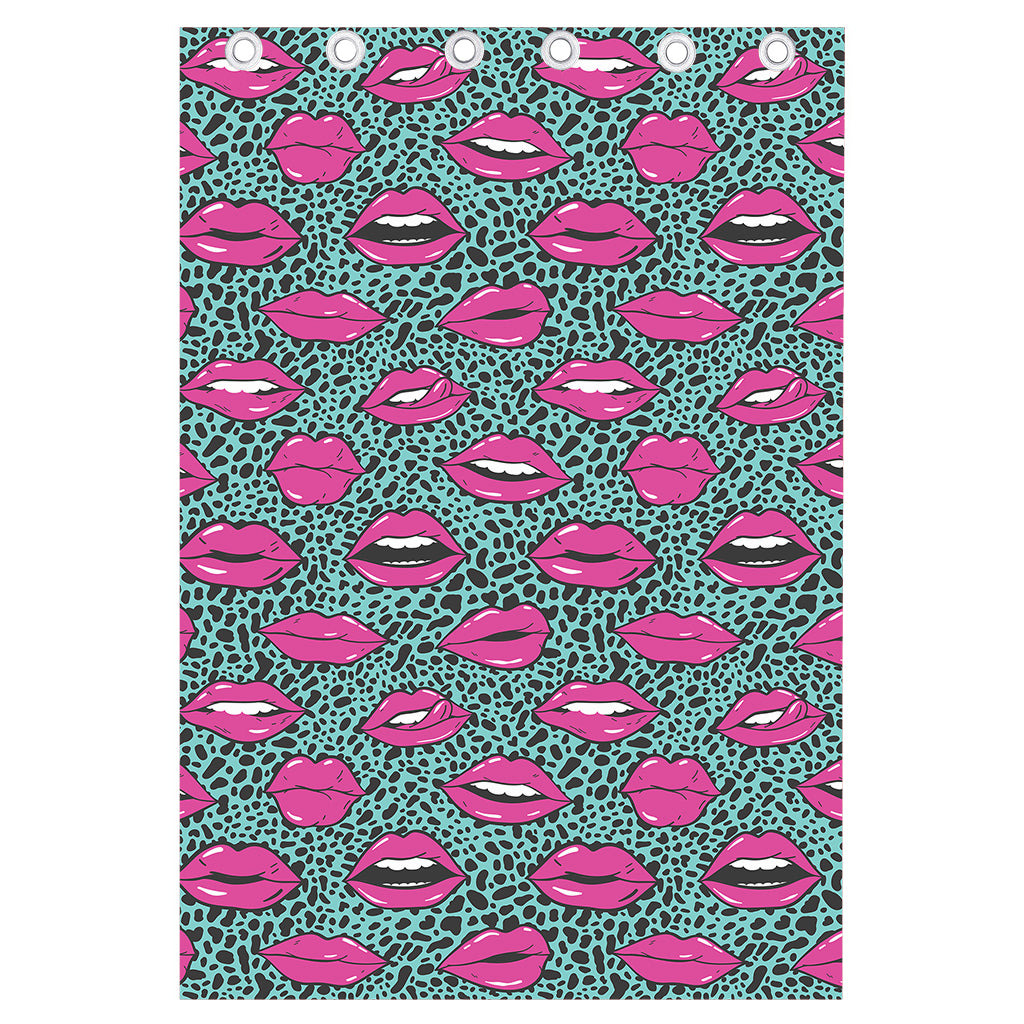 Purple Lips Pattern Print Curtain
