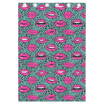 Purple Lips Pattern Print Curtain