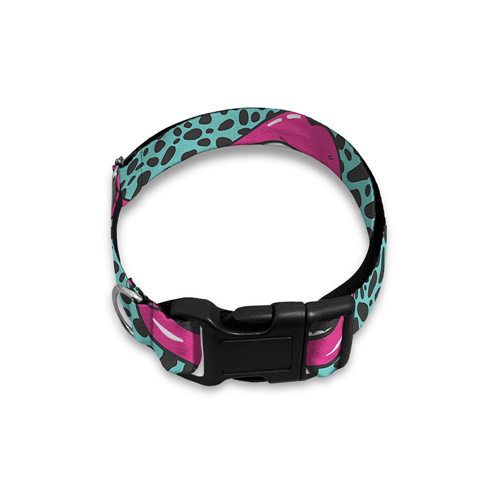 Purple Lips Pattern Print Dog Collar