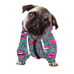 Purple Lips Pattern Print Dog Zip Up Hoodie