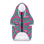 Purple Lips Pattern Print Dog Zip Up Hoodie