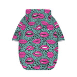 Purple Lips Pattern Print Dog Zip Up Hoodie