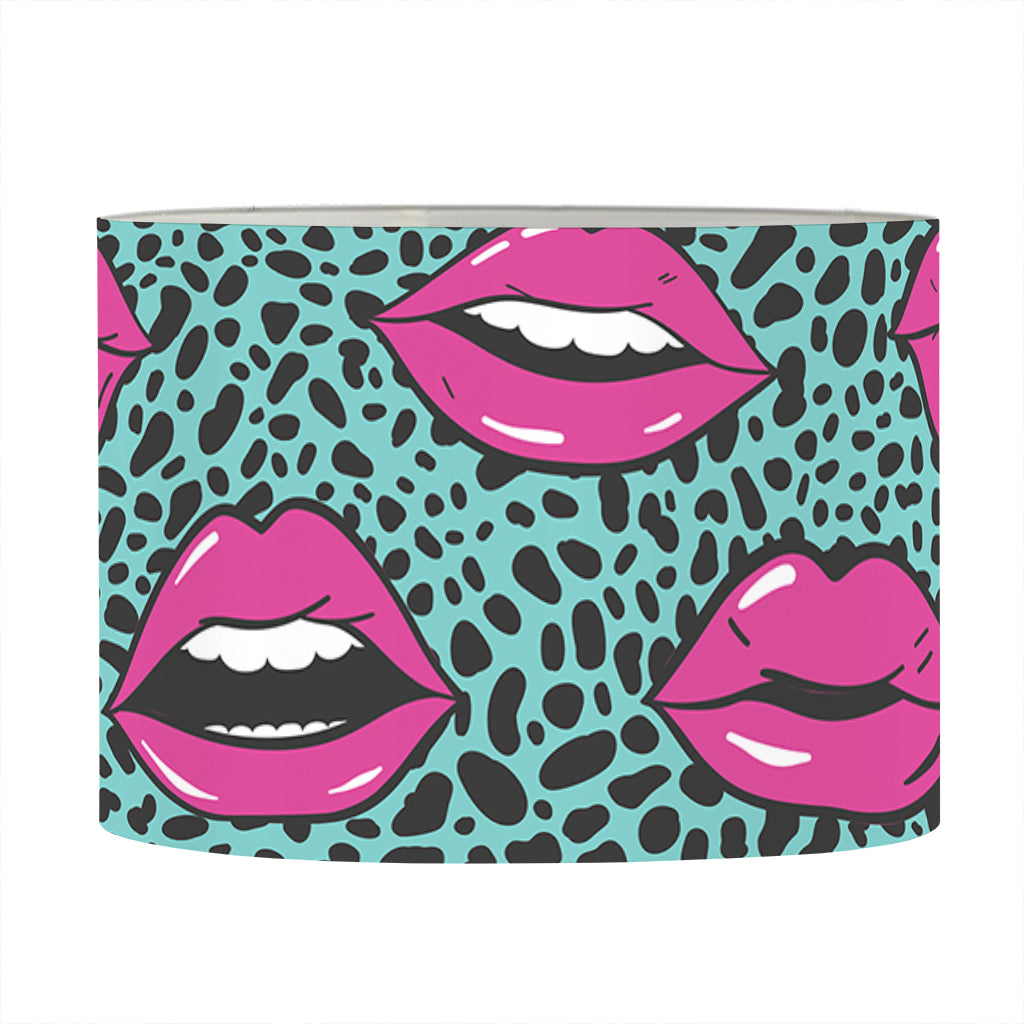 Purple Lips Pattern Print Drum Lamp Shade
