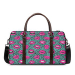 Purple Lips Pattern Print Duffle Bag