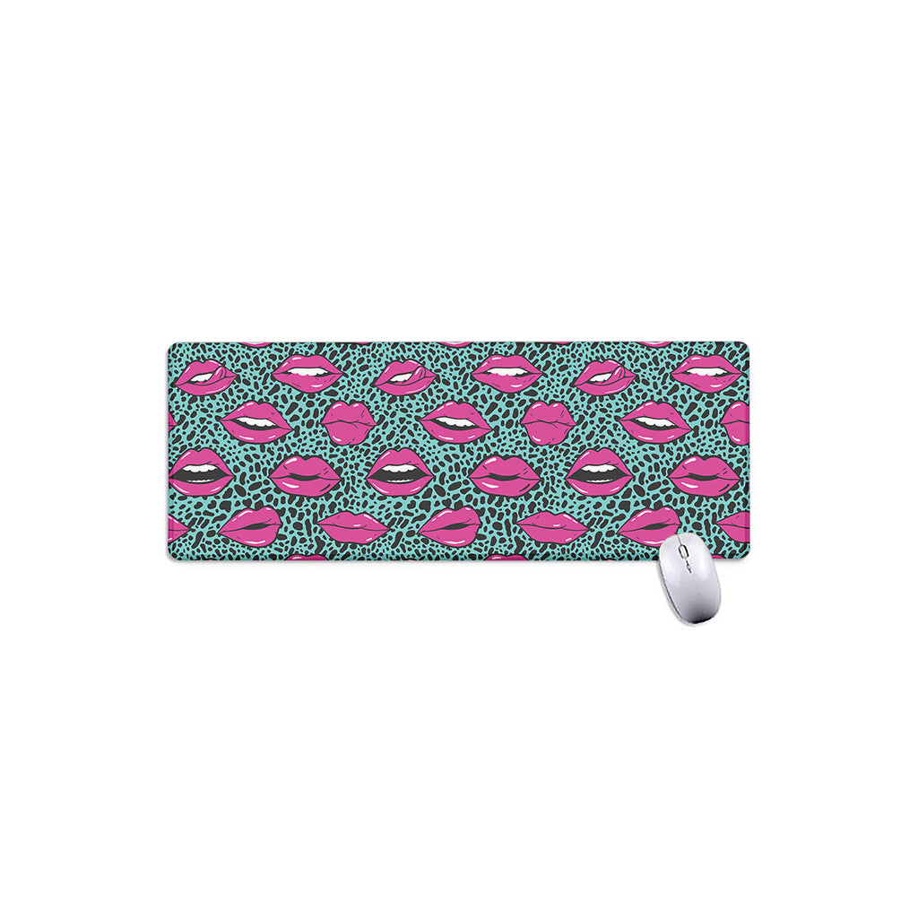 Purple Lips Pattern Print Extended Mouse Pad