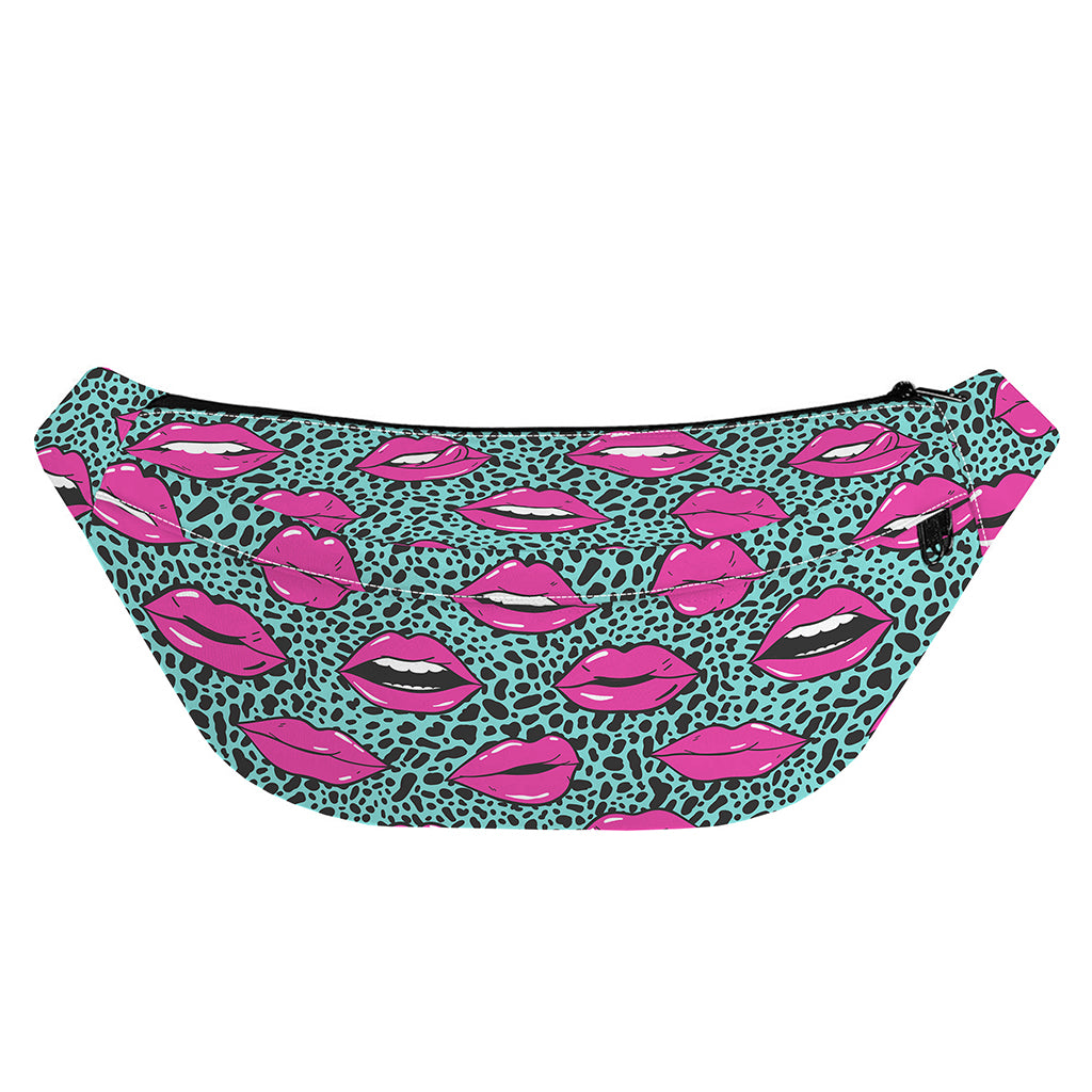 Purple Lips Pattern Print Fanny Pack