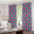 Purple Lips Pattern Print Grommet Curtains
