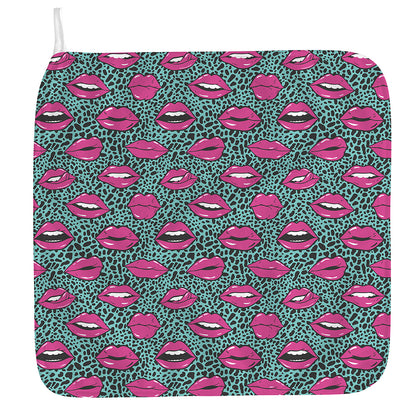 Purple Lips Pattern Print Hand Towel