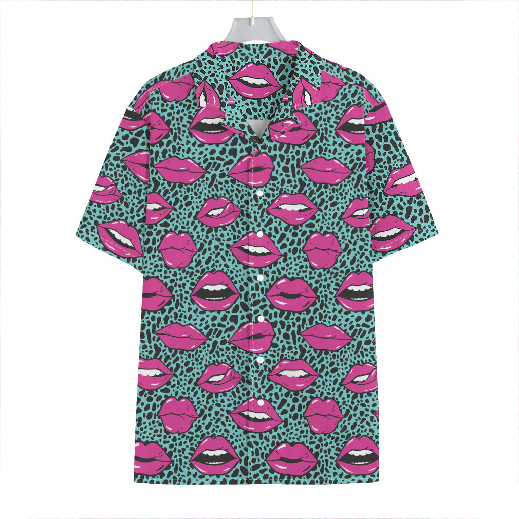 Purple Lips Pattern Print Hawaiian Shirt