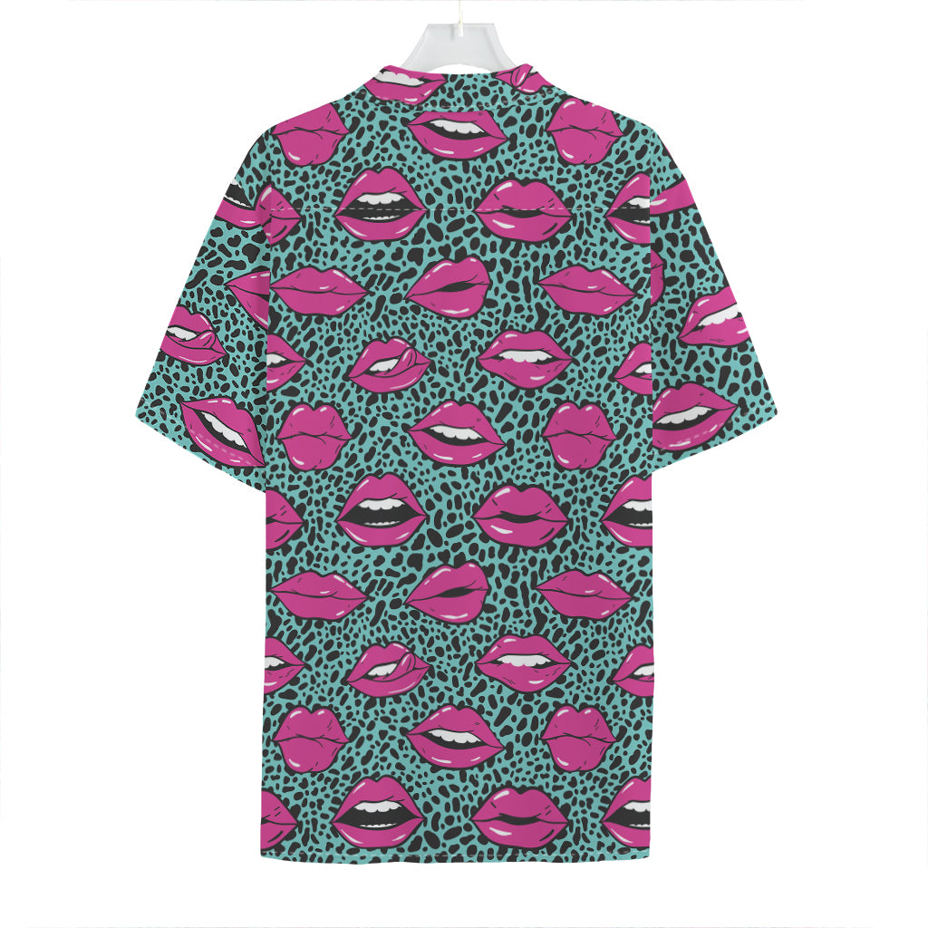 Purple Lips Pattern Print Hawaiian Shirt