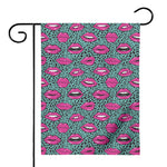 Purple Lips Pattern Print House Flag