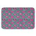 Purple Lips Pattern Print Indoor Door Mat