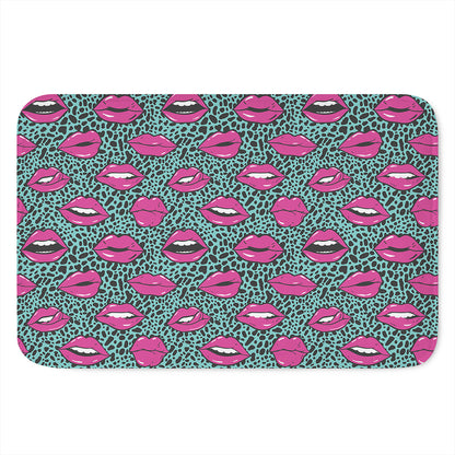 Purple Lips Pattern Print Indoor Door Mat