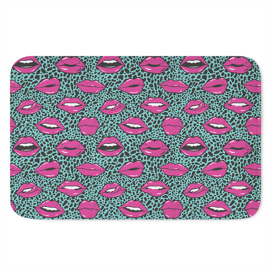 Purple Lips Pattern Print Indoor Door Mat