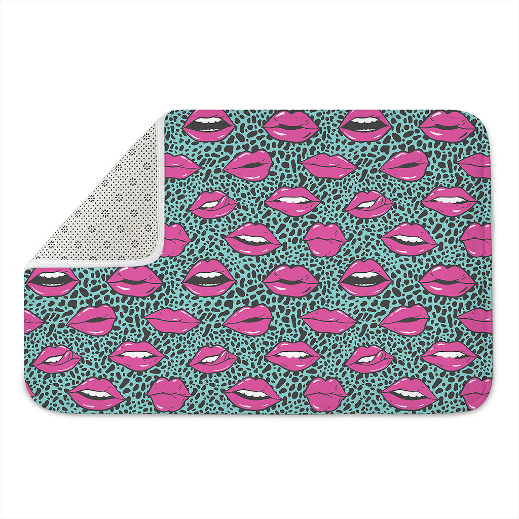 Purple Lips Pattern Print Indoor Door Mat