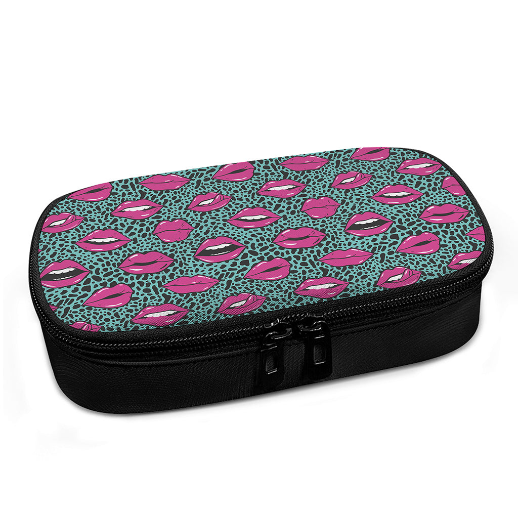 Purple Lips Pattern Print Insulin Cooler Travel Case