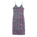 Purple Lips Pattern Print Jersey Midi Cami Dress