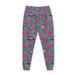 Purple Lips Pattern Print Jogger Pants