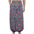 Purple Lips Pattern Print Lantern Pants