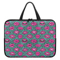 Purple Lips Pattern Print Laptop Sleeve With Handle