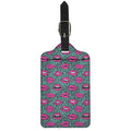 Purple Lips Pattern Print Luggage Tag