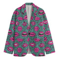 Purple Lips Pattern Print Men's Blazer