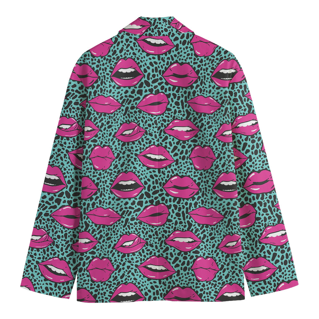 Purple Lips Pattern Print Men's Blazer