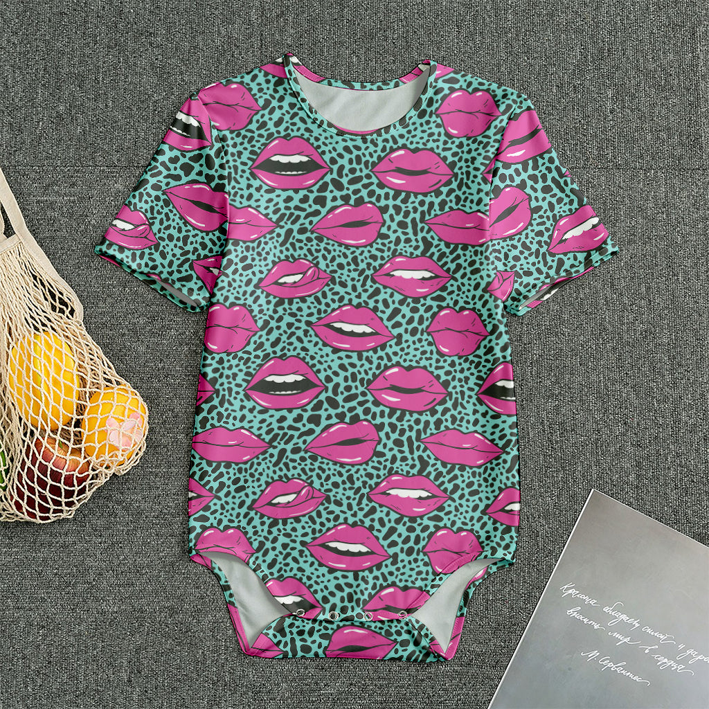 Purple Lips Pattern Print Men's Bodysuit