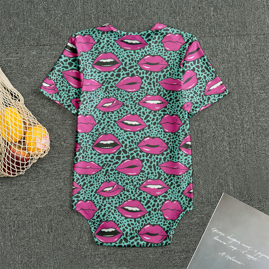 Purple Lips Pattern Print Men's Bodysuit