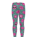 Purple Lips Pattern Print Men's leggings