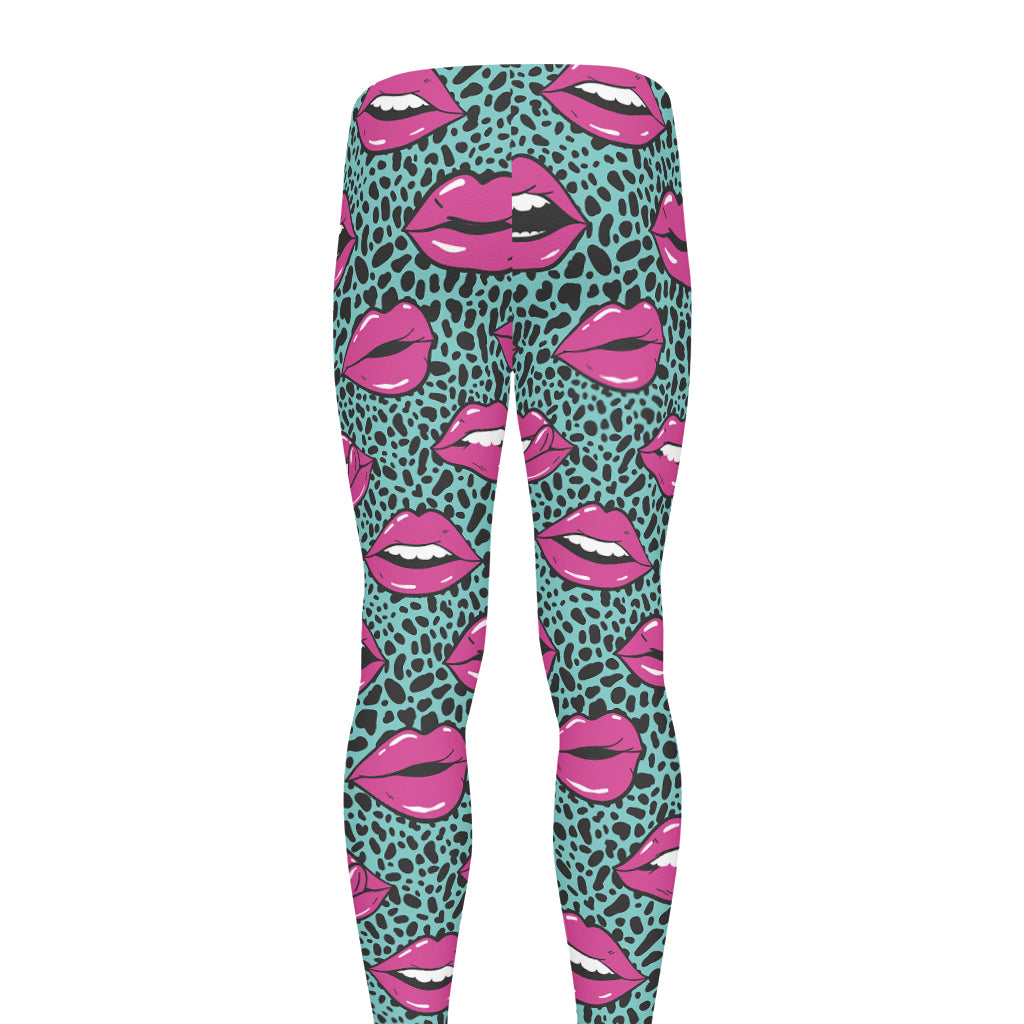 Purple Lips Pattern Print Men's leggings
