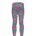 Purple Lips Pattern Print Men's leggings