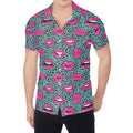 Purple Lips Pattern Print Men's Shirt