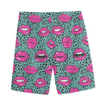 Purple Lips Pattern Print Men's Sports Shorts