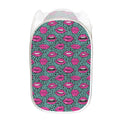 Purple Lips Pattern Print Mesh Laundry Hamper