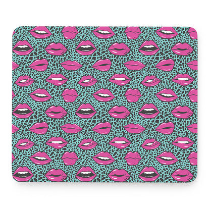 Purple Lips Pattern Print Mouse Pad