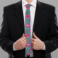 Purple Lips Pattern Print Necktie