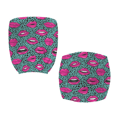 Purple Lips Pattern Print Office Chair Cover