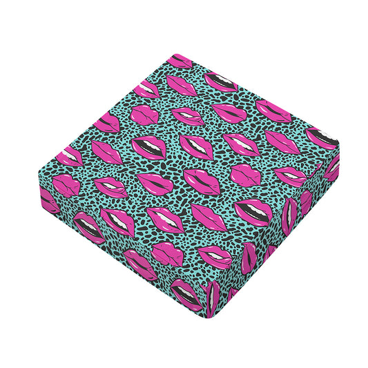 Purple Lips Pattern Print Outdoor Seat Cushion Cover