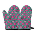 Purple Lips Pattern Print Oven Mitts