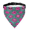 Purple Lips Pattern Print Over The Collar Dog Bandana