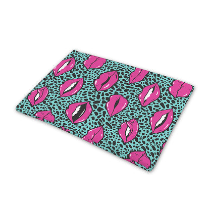 Purple Lips Pattern Print Pet Cooling Mat Cover