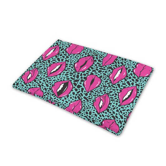 Purple Lips Pattern Print Pet Cooling Mat Cover