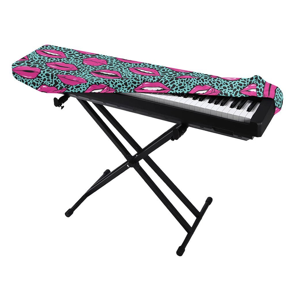 Purple Lips Pattern Print Piano Keyboard Cover