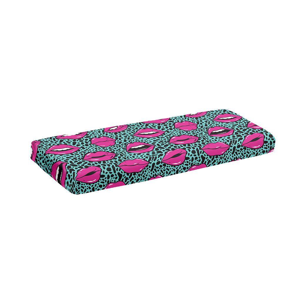 Purple Lips Pattern Print Piano Keyboard Cover