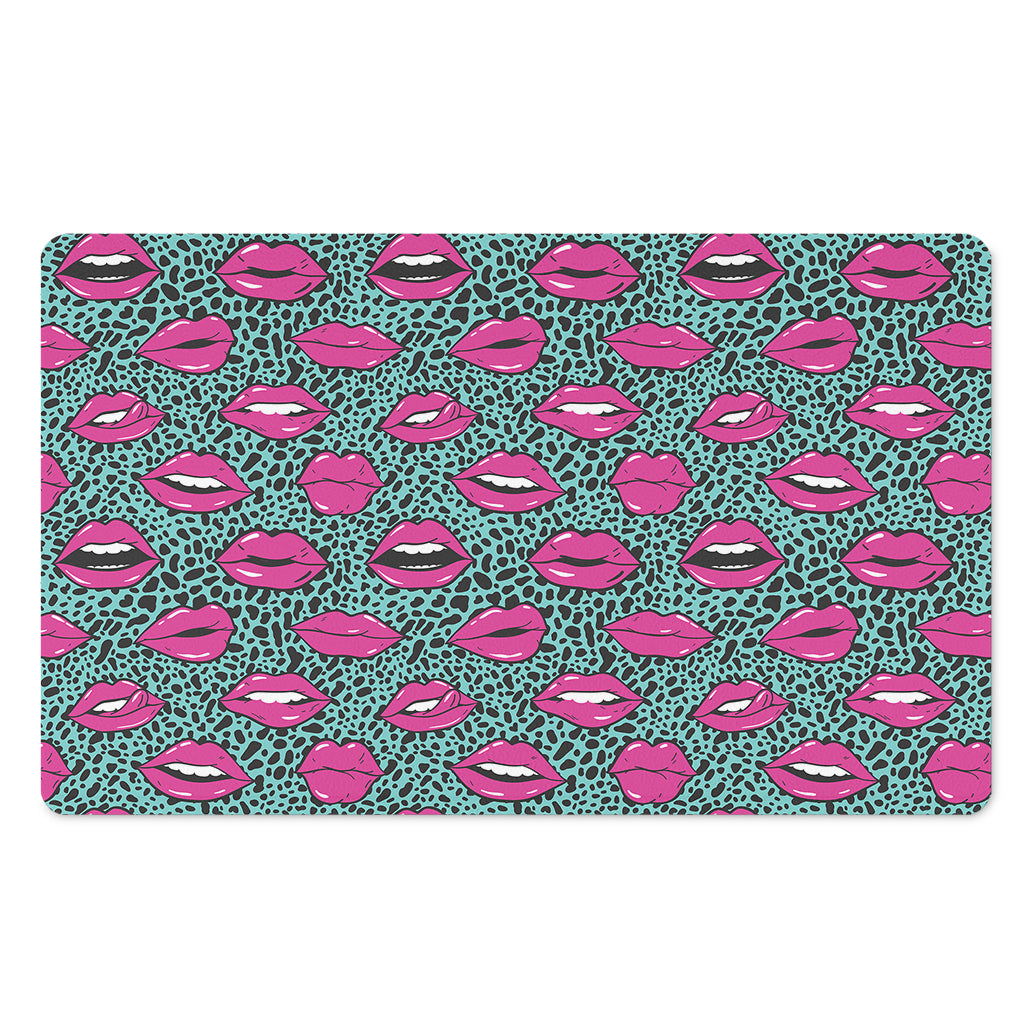 Purple Lips Pattern Print Polyester Doormat