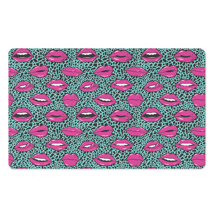 Purple Lips Pattern Print Polyester Doormat