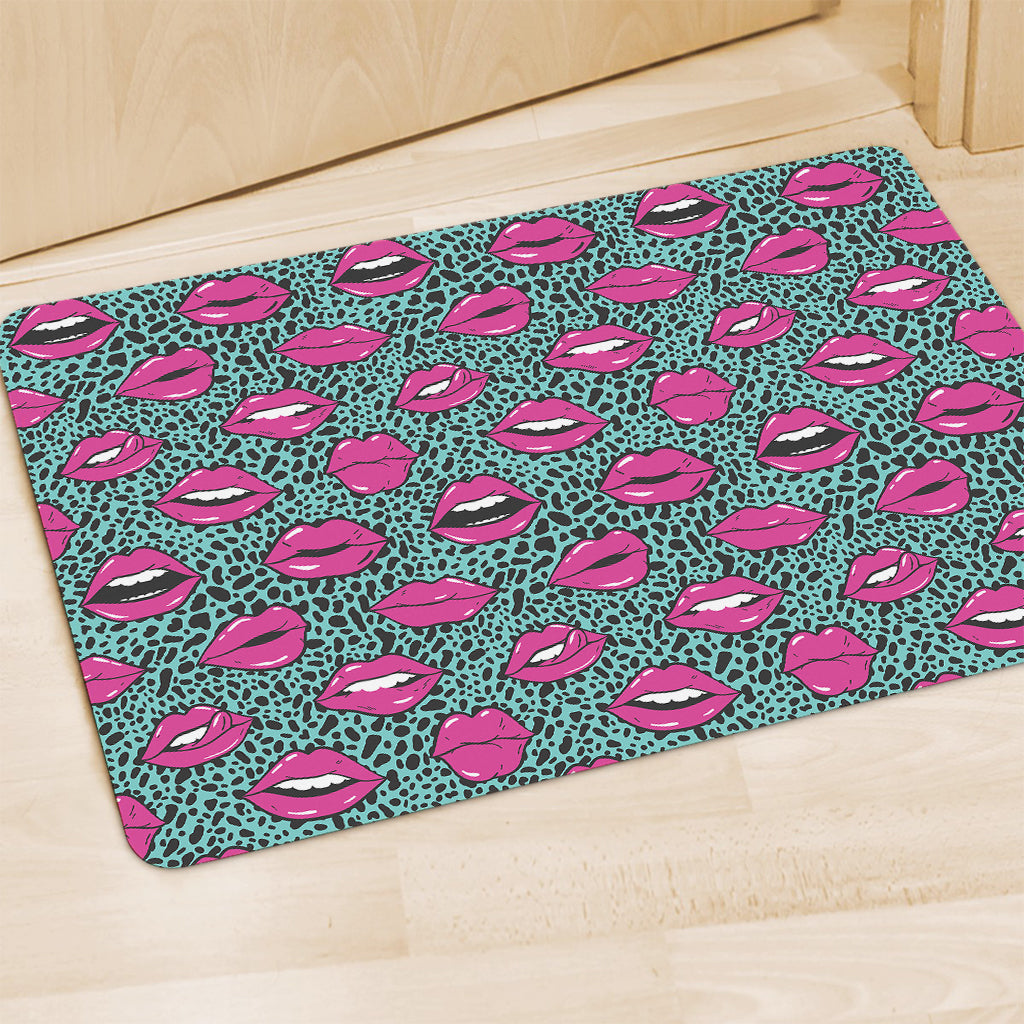 Purple Lips Pattern Print Polyester Doormat