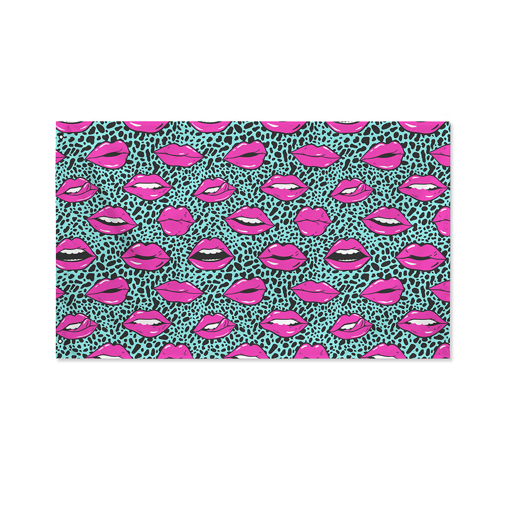 Purple Lips Pattern Print Polyester Flag