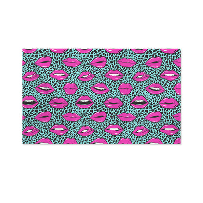 Purple Lips Pattern Print Polyester Flag